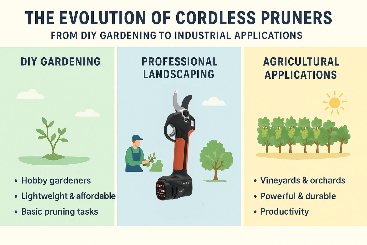 The Evolution of Cordless Pruners From DIY Gardening to Industrial Applications